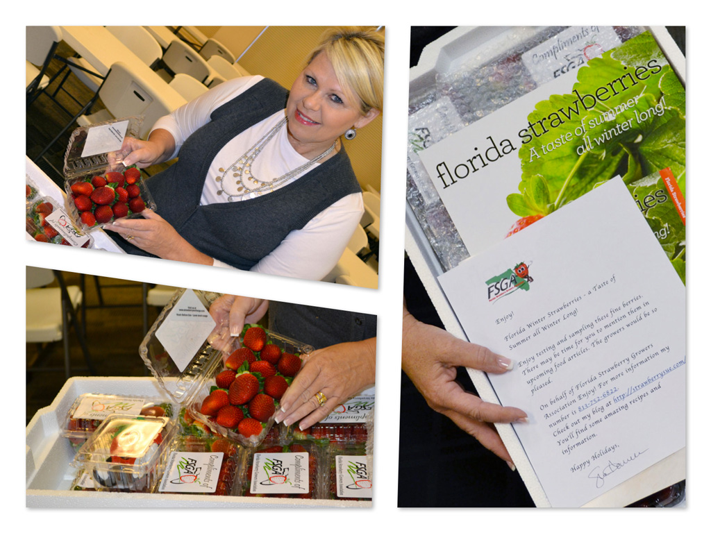 Sue Harrell preparing strawberry presentations Sue Harrell preparing strawberry presentations