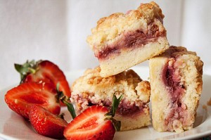 These Strawberry Crumb Bars come to us from Andie Mitchell.