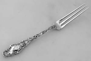 Watteau Strawberry Fork, Durgin Sterling Silver, 1891.